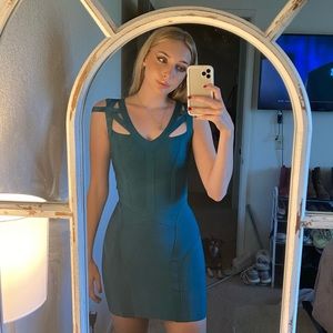 Bebe Teal Bandage Dress